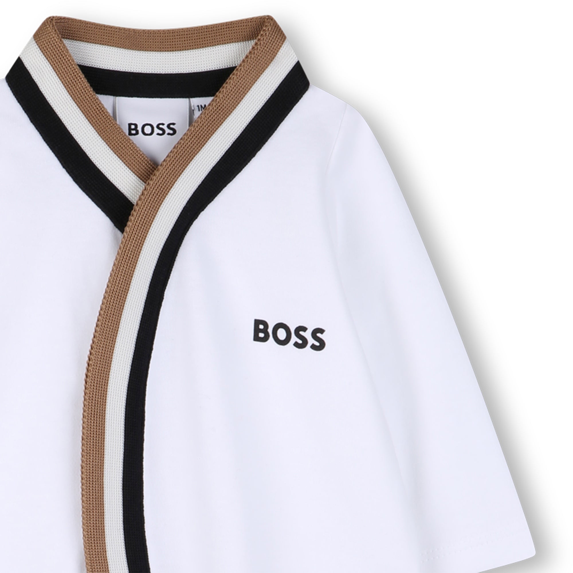 Boss-Footie Body Suit And Hat In Gift Box White
