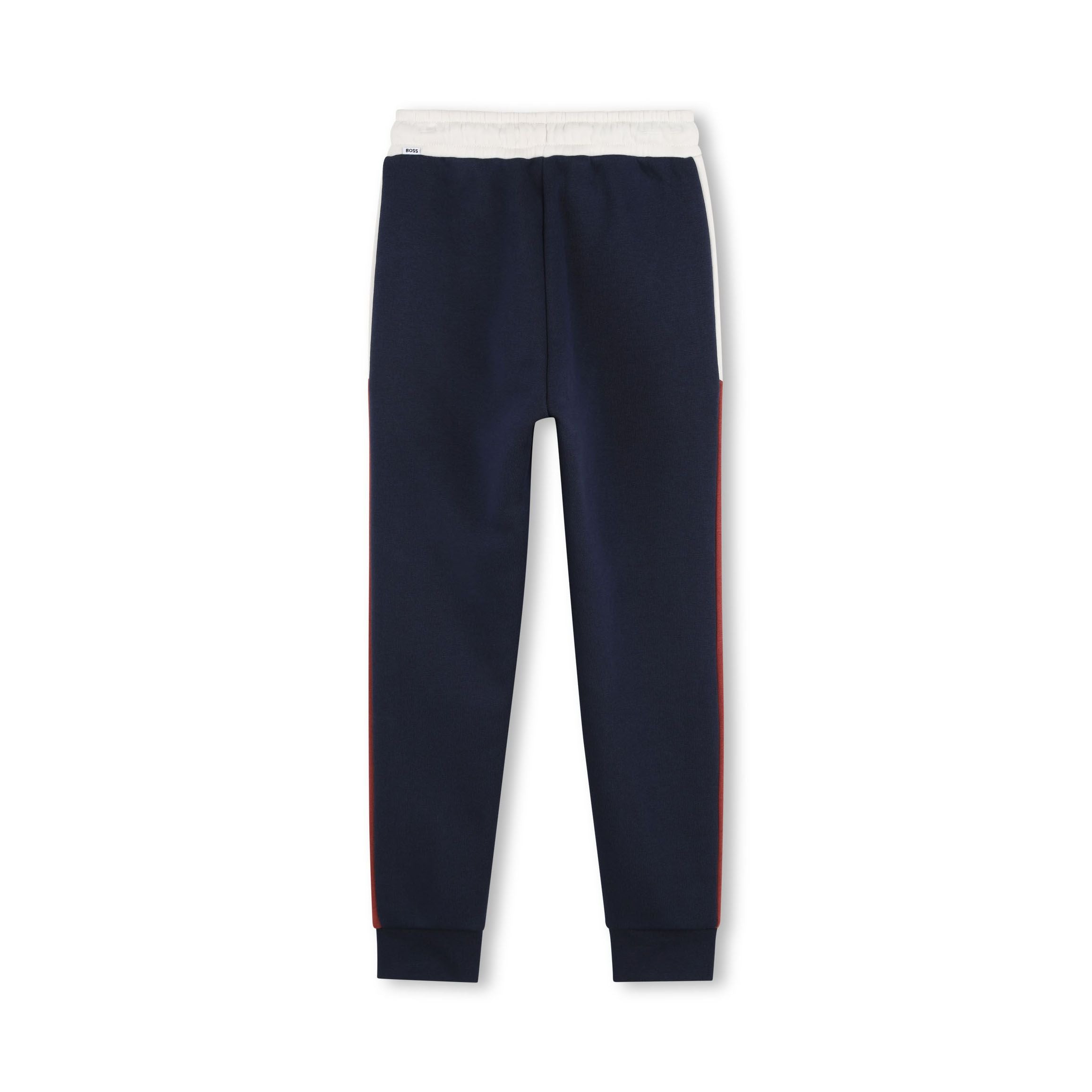 Boss-Boys Sweatpants With Color Contrast On Sides Navy
