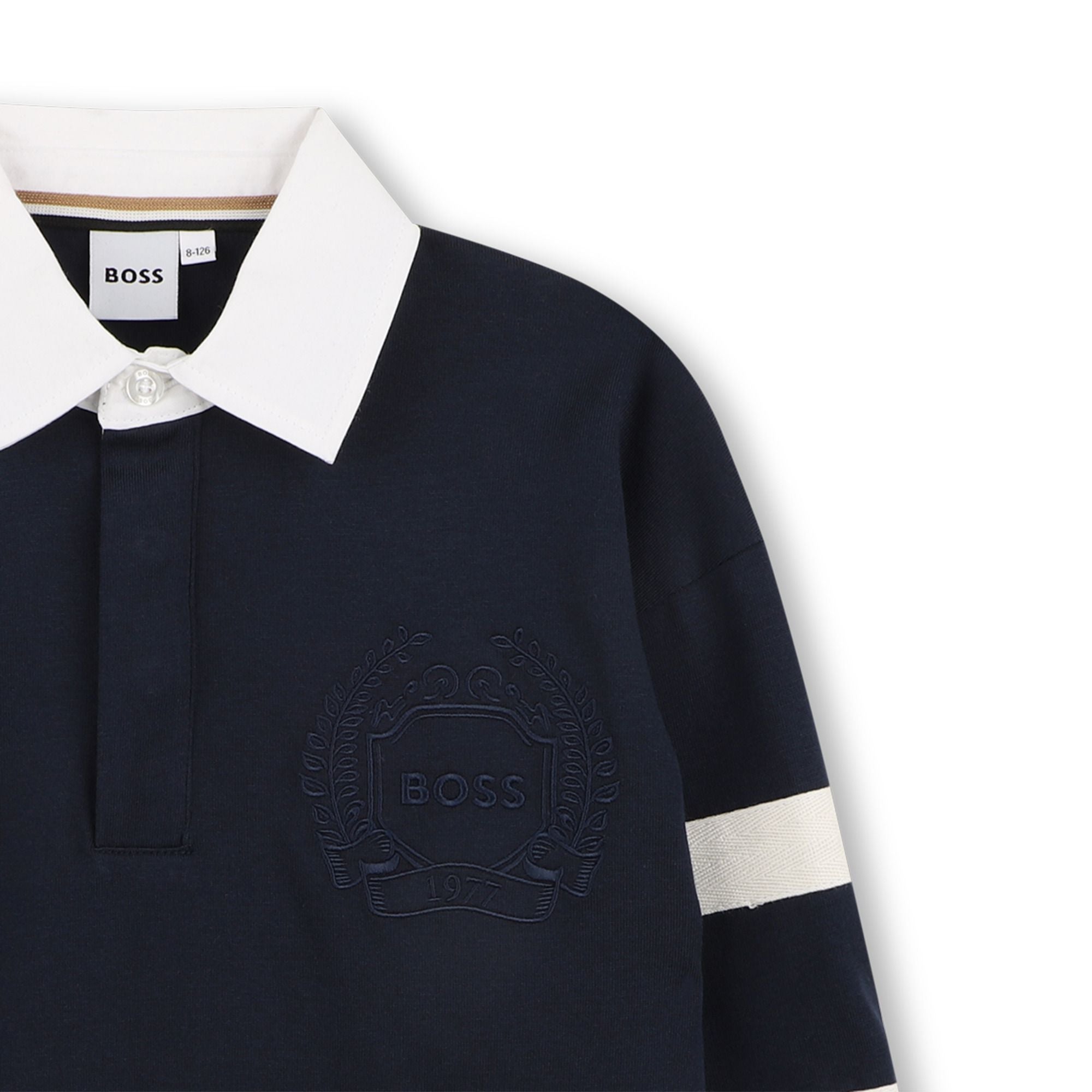 Boss-LS Polo W/ Academia Embroidered Logo Navy