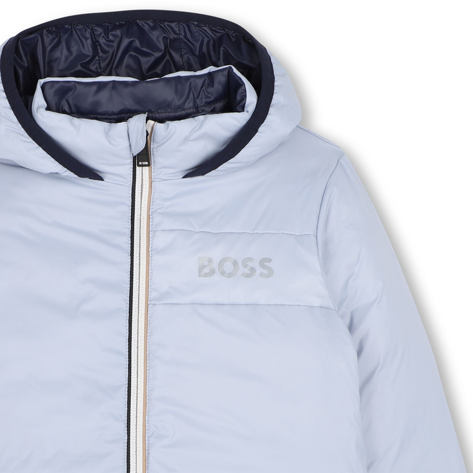 Boss-Boys Reversible Hooded Down Jacket Pale Blue