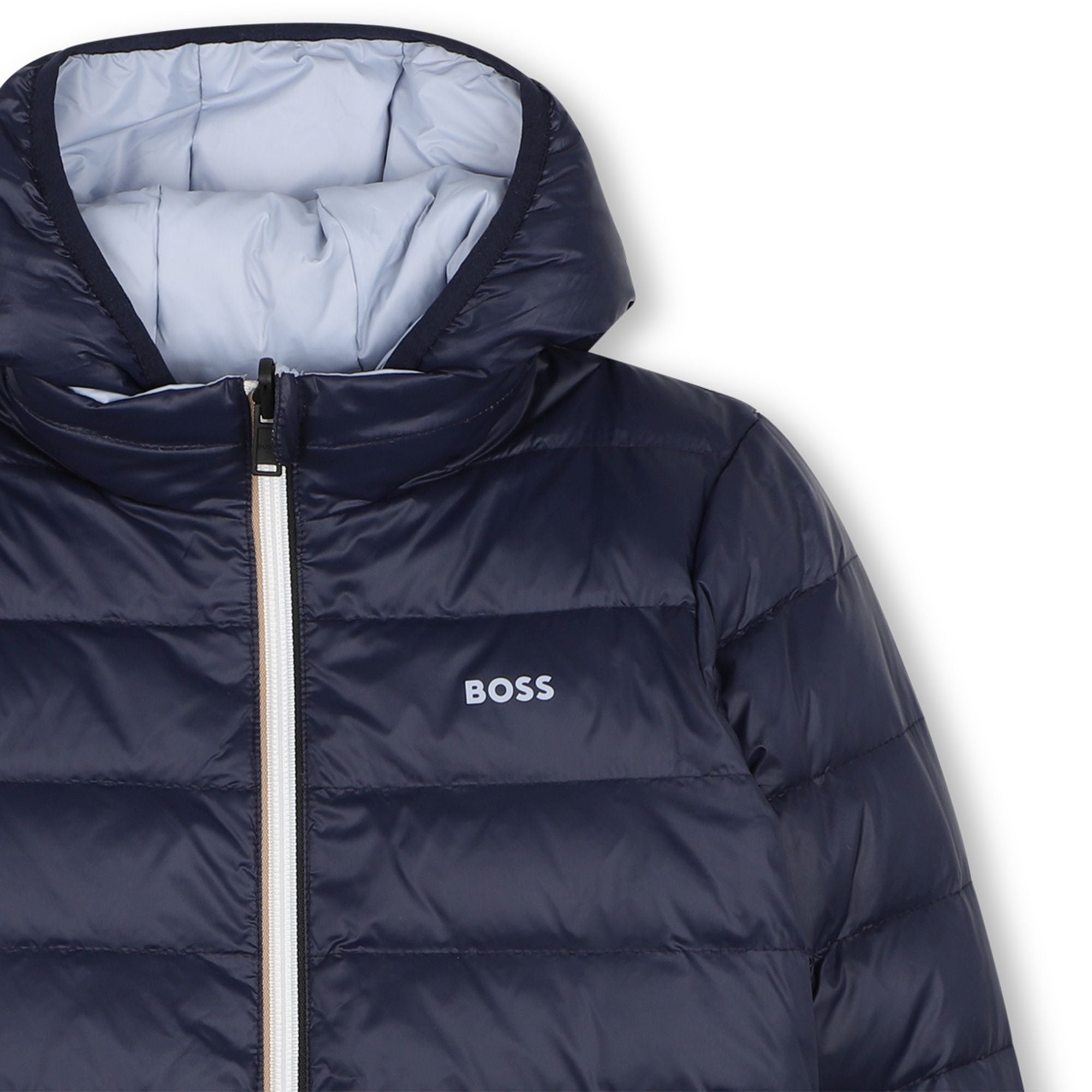 Boss-Boys Reversible Hooded Down Jacket Pale Blue