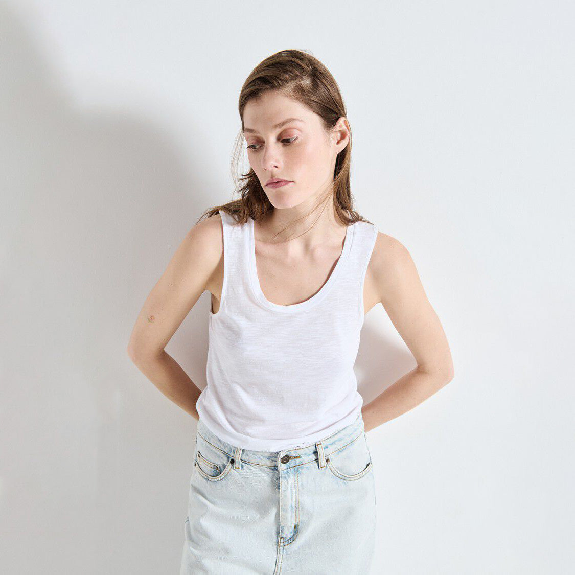 American Vintage-Women Debardeur Droit Col U Jacksonville Blanc