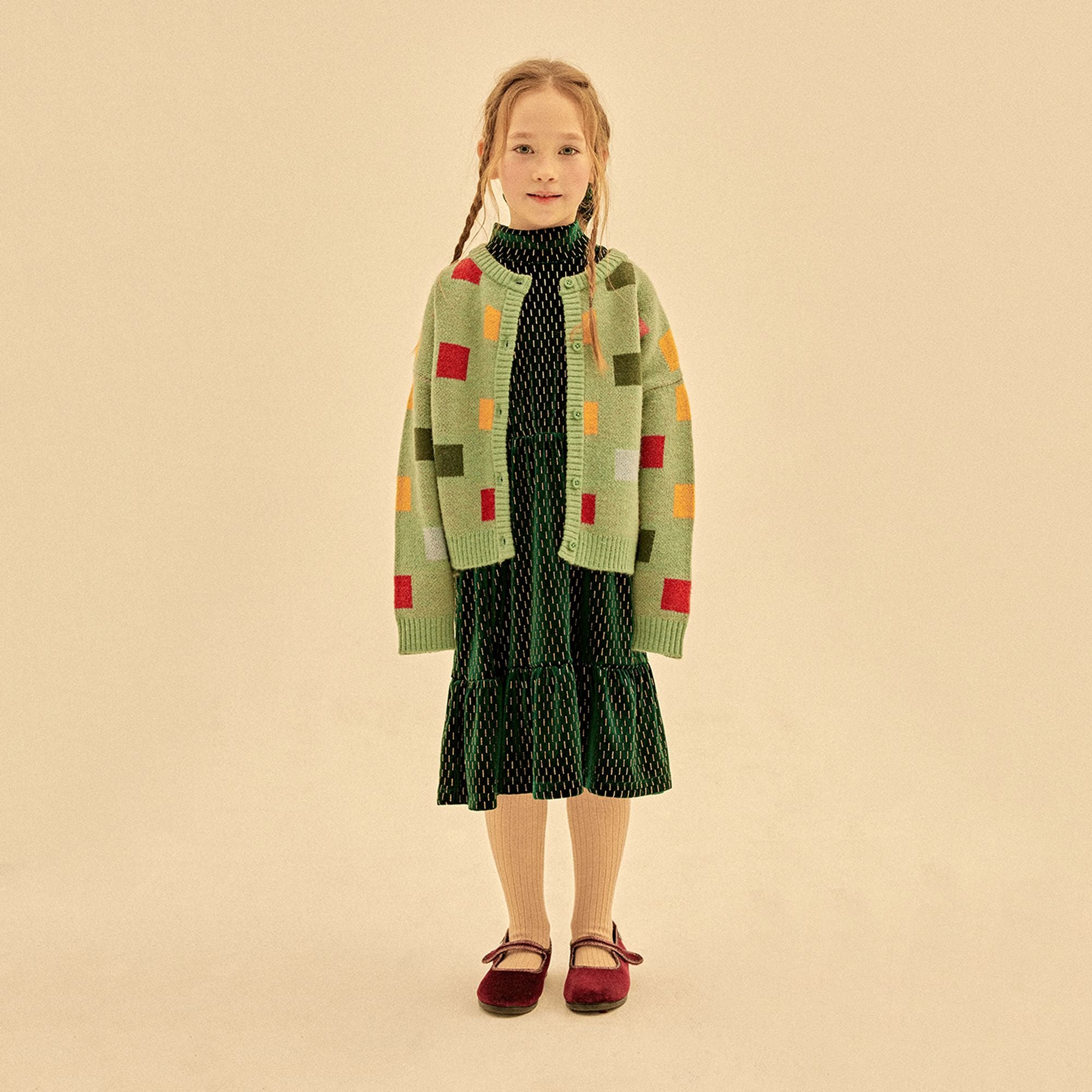 Jelly Mallow-Square Block Cardigan