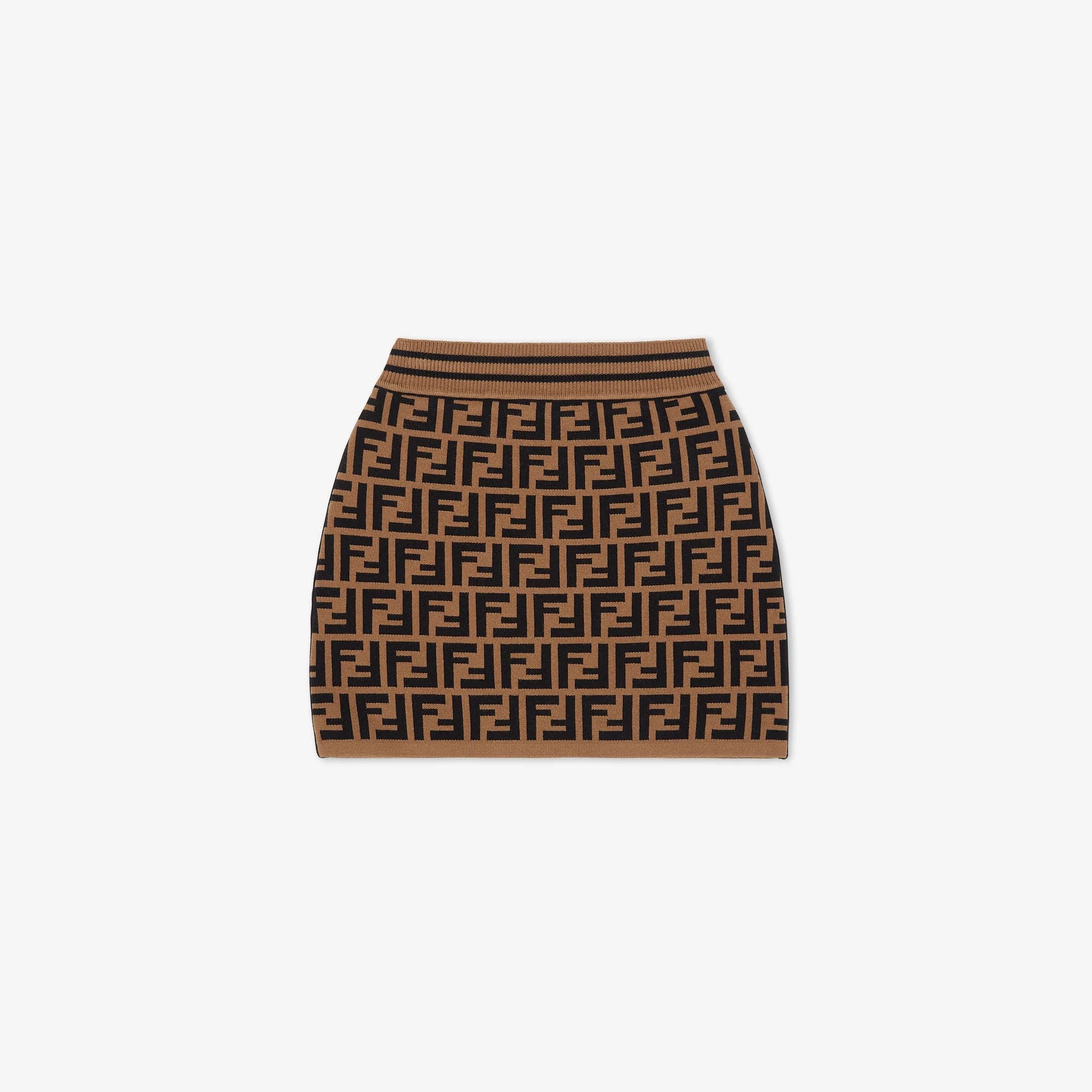 Fendi-Allover Print FF Knit Skirt Zucca