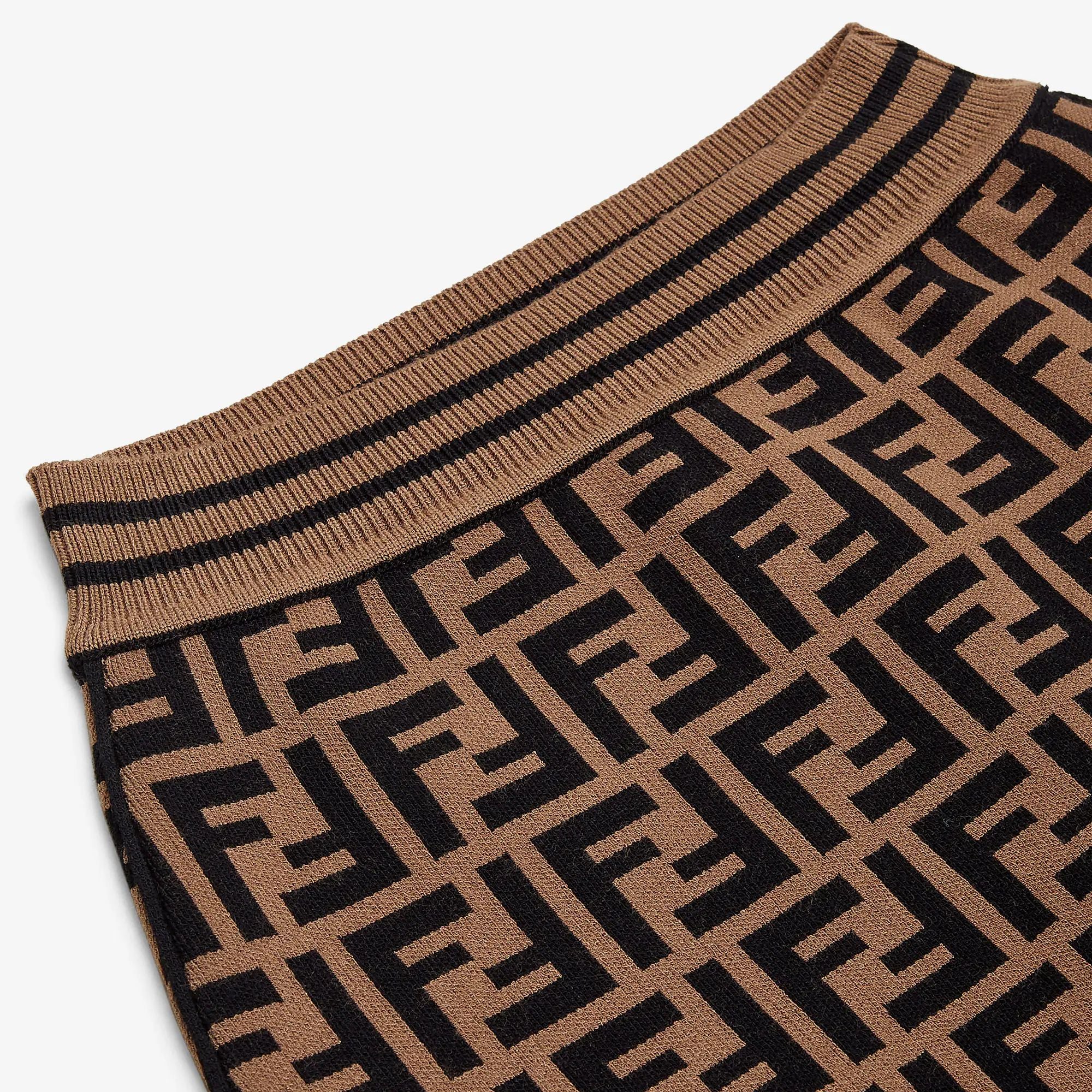 Fendi-Allover Print FF Knit Skirt Zucca