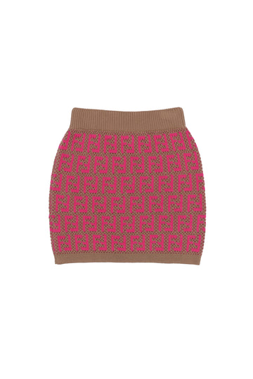 GIRL KNITTED SKIRT WITH FF ALLOVER PATTERN