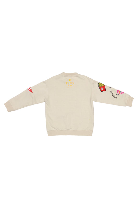 GIRL LS SWEATSHIRT WITH ALLOVER PATCHES