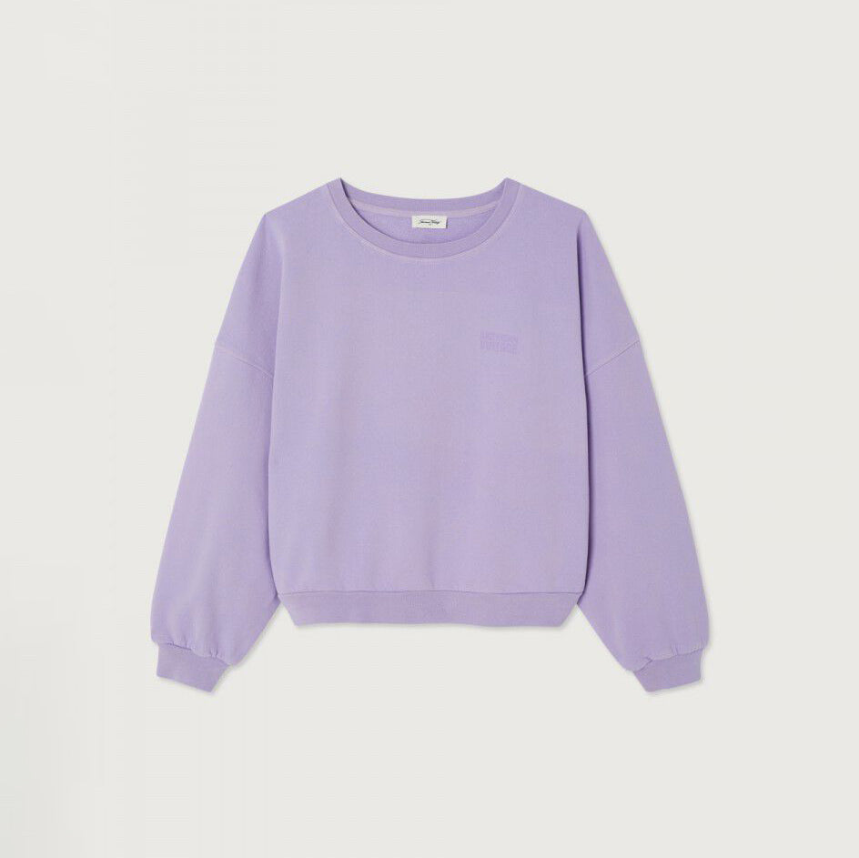 American Vintage-Women Sweat ML Col Rond Parme Vintage