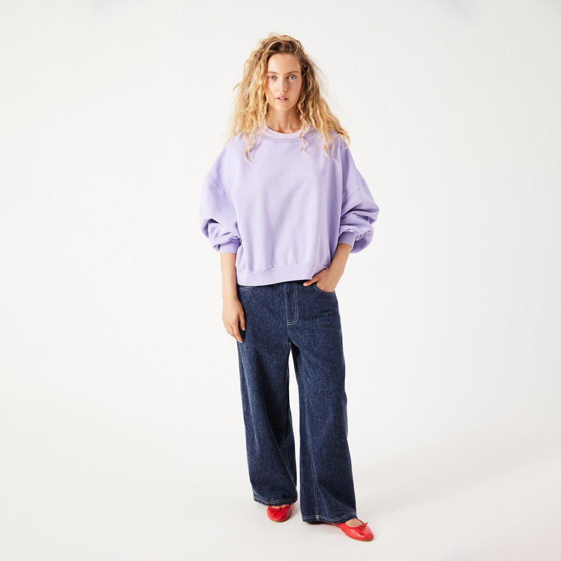American Vintage-Women Sweat ML Col Rond Parme Vintage