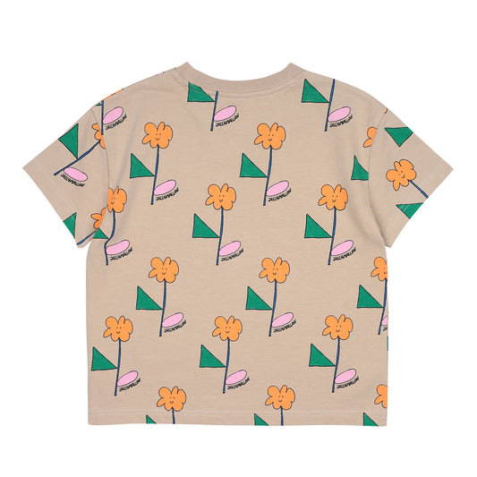 Orange Flower T-shirt-BEIGE
