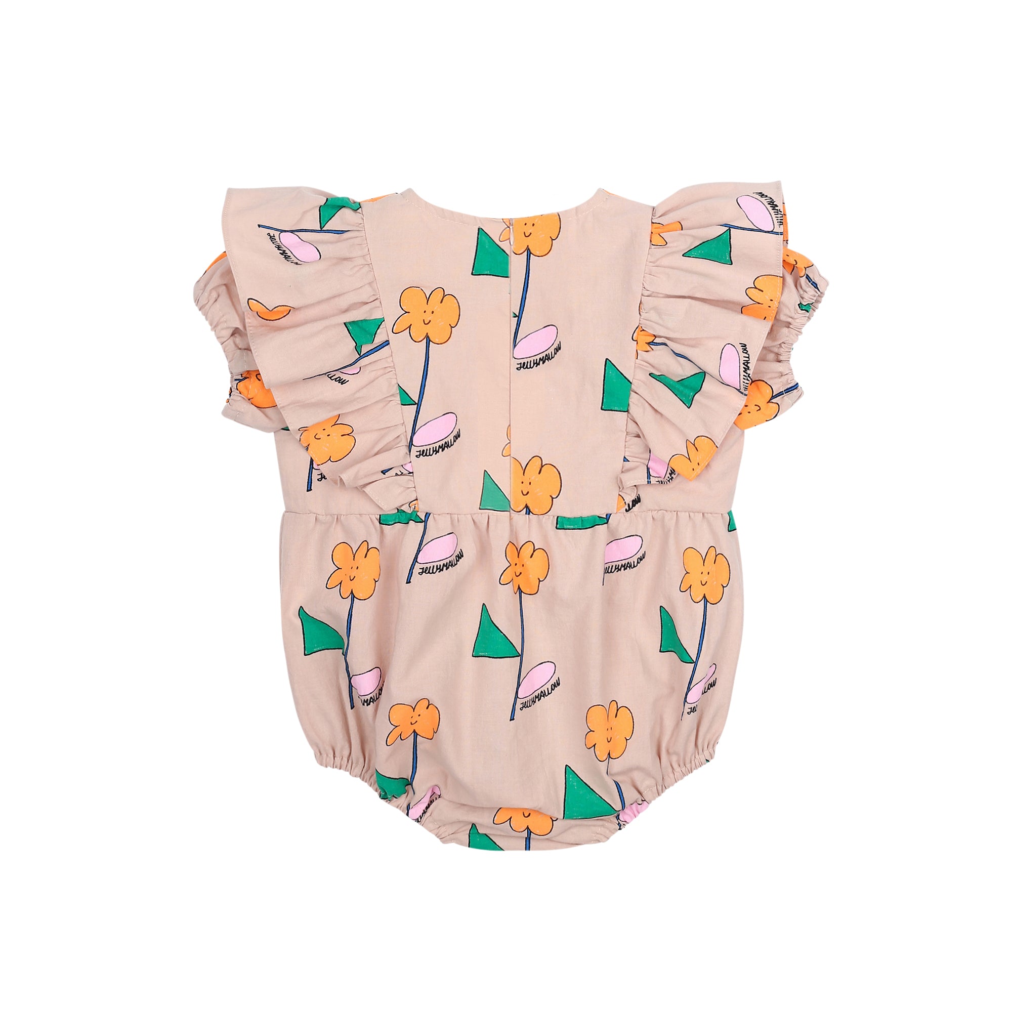 Orange Flower Baby Suit-BEIGE