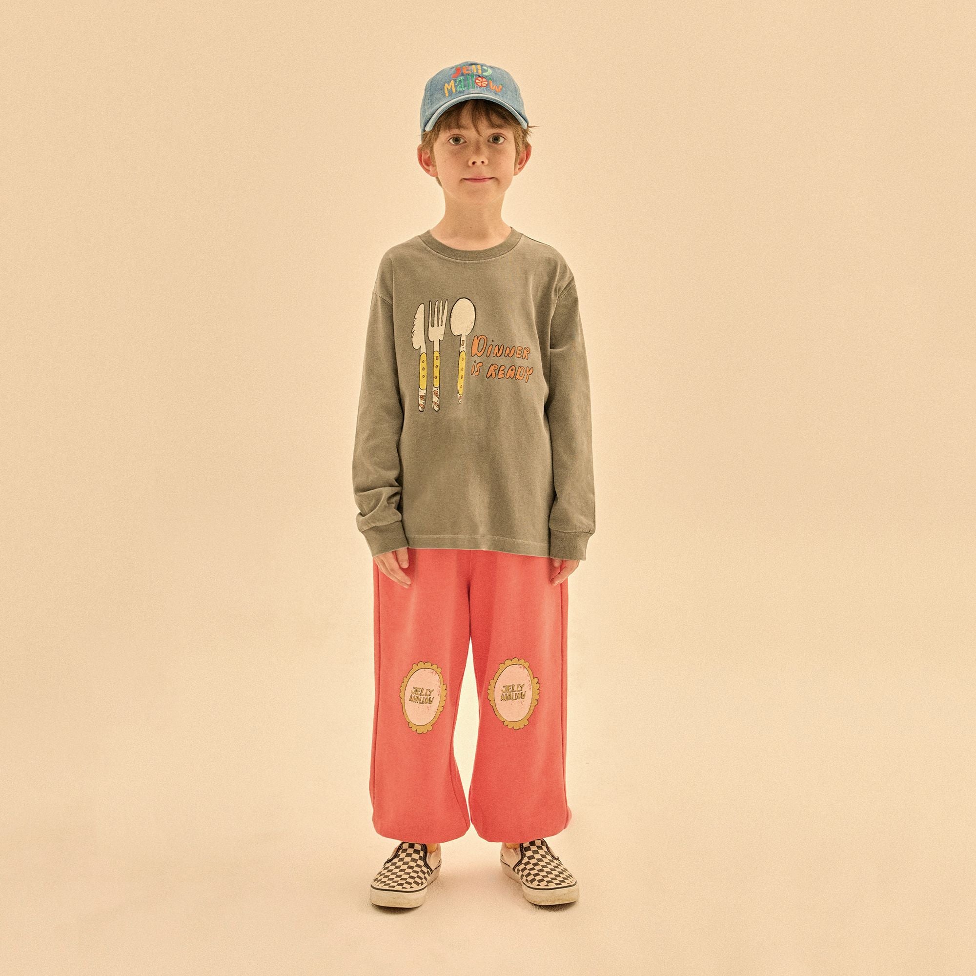 Jelly Mallow-Dinner Pigment Longsleeve T-shirt Charcoal