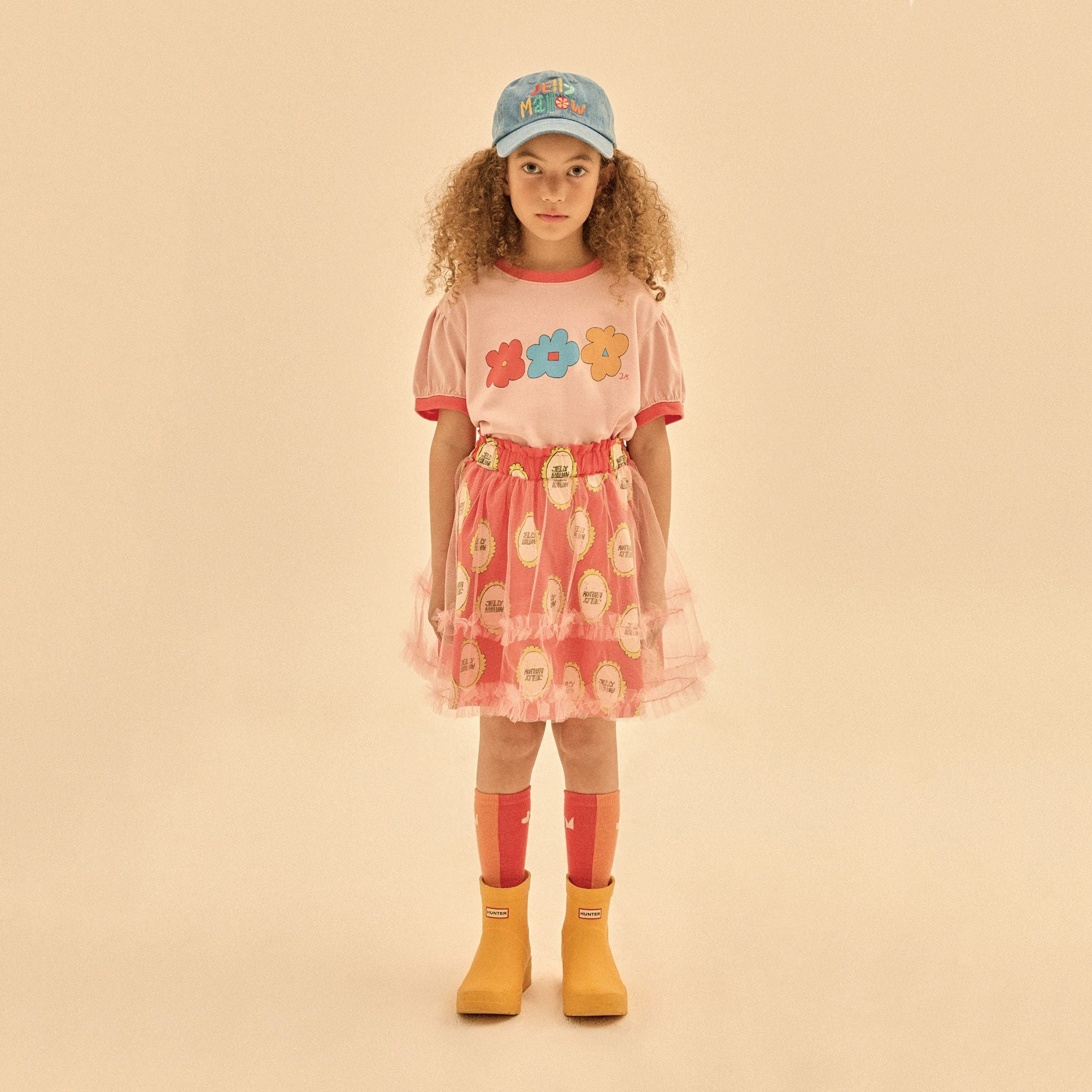 Jelly Mallow-Flower Puff T-shirt Pink