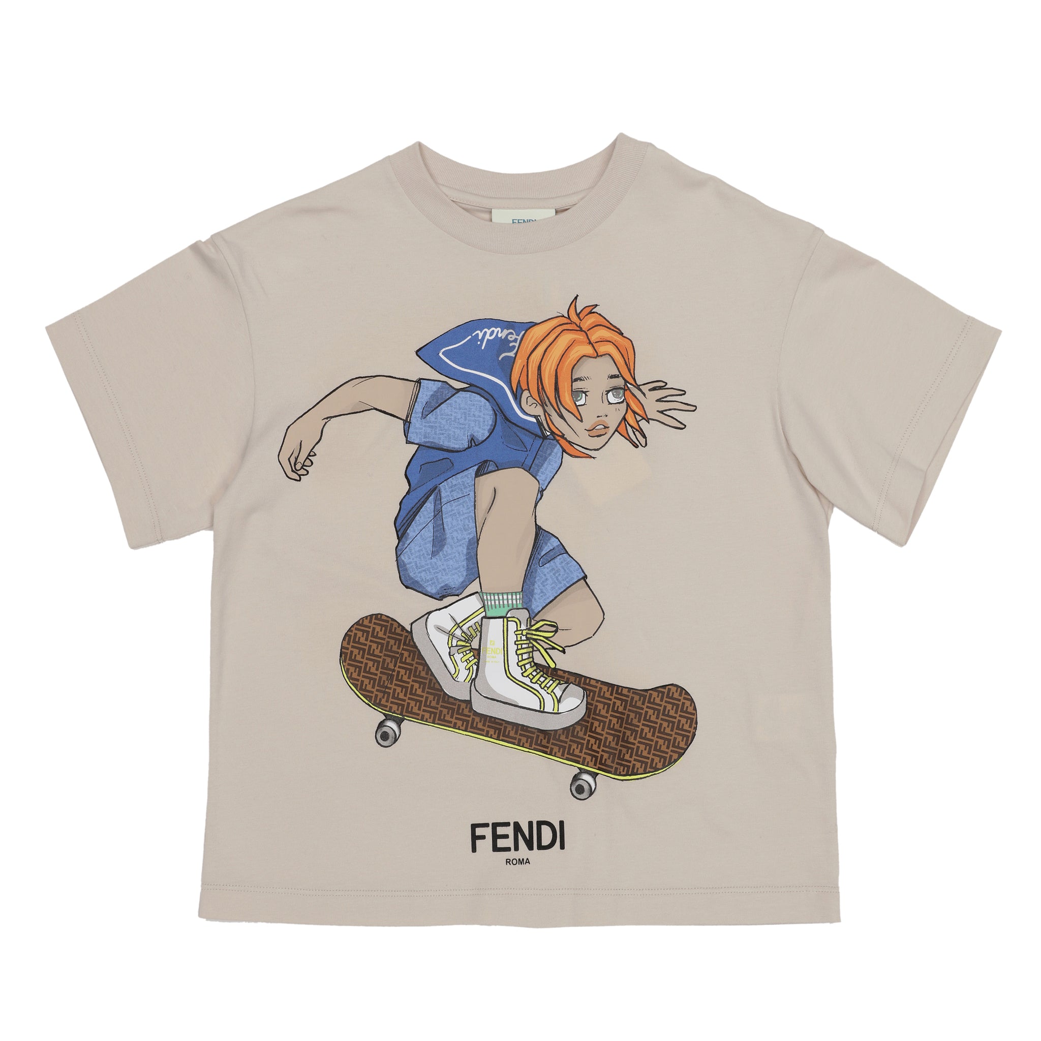 BOY SS TEE WITH BOY ON A SKATEBOARD AND FF
DETAIL