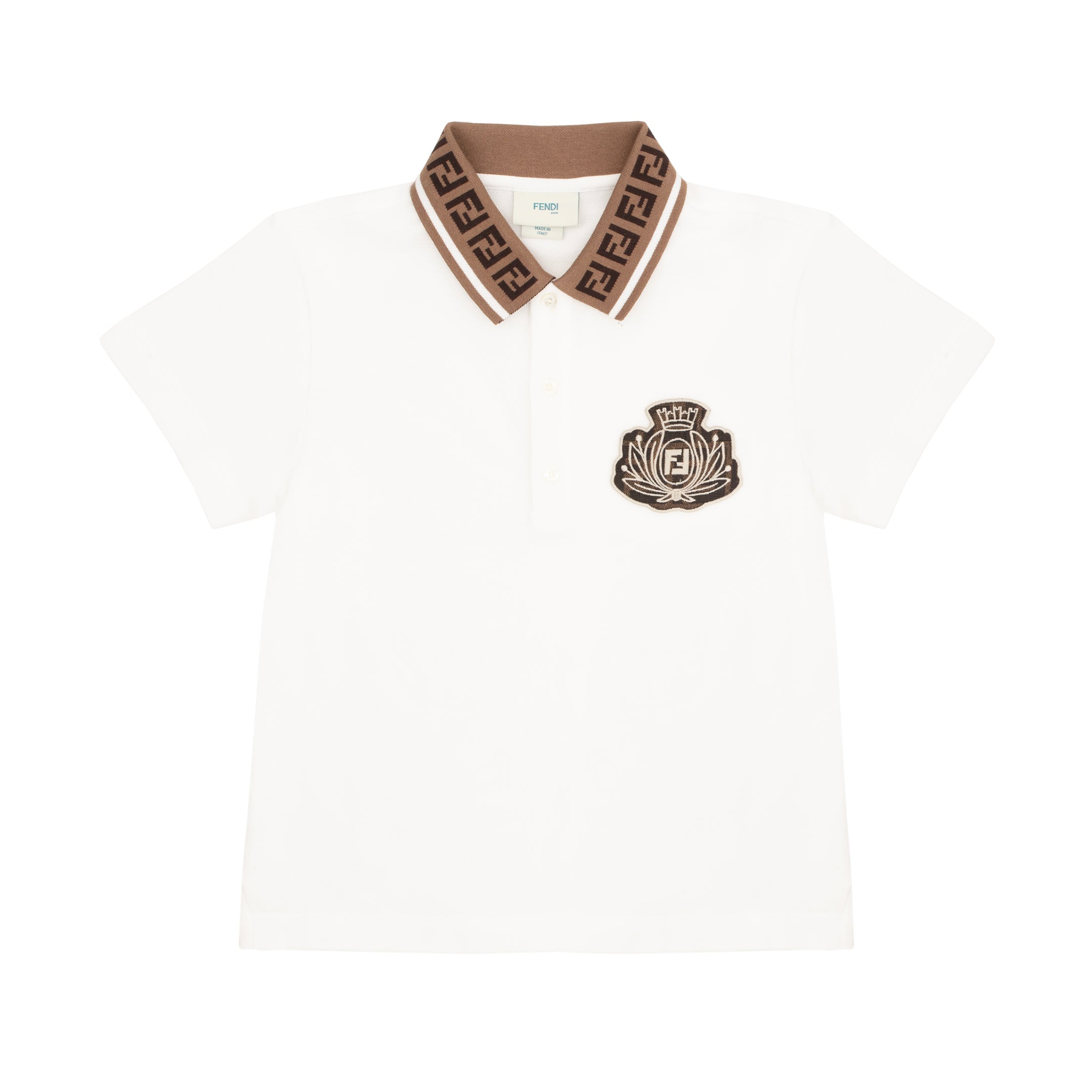 BOY SS PIQUE POLO W FF DETAILED COLLAR AND PATCH