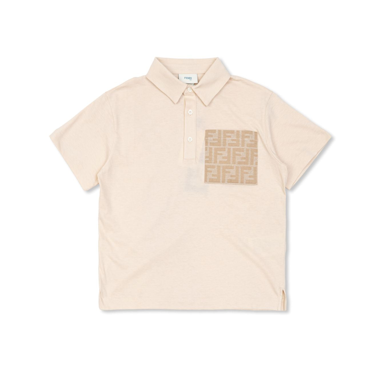 Fendi-Jersey Tinto Polo Shirt Linen