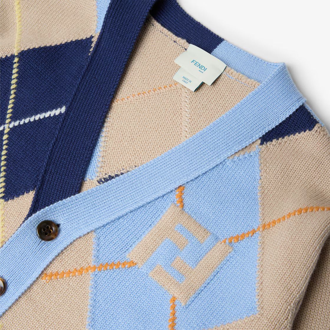 Fendi-LS Argyle Knit Cardigan Yale