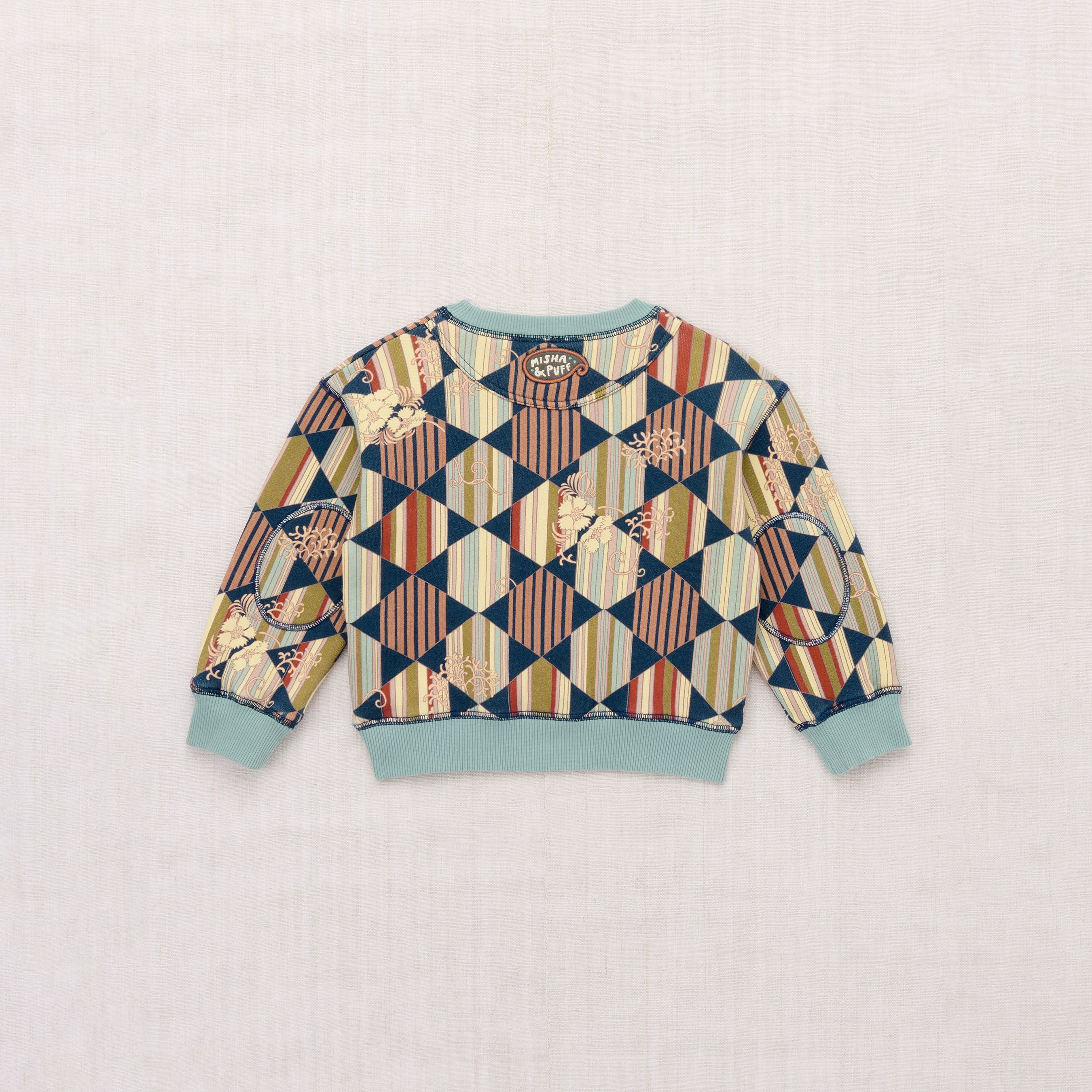 Misha & Puff-Kids Crewneck Sweatshirt Marine Blue Tessellation
