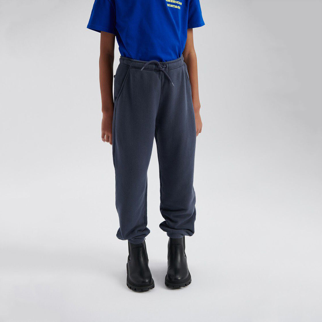 American Vintage-Tapered Joggers With Italian Pockets Obscurite