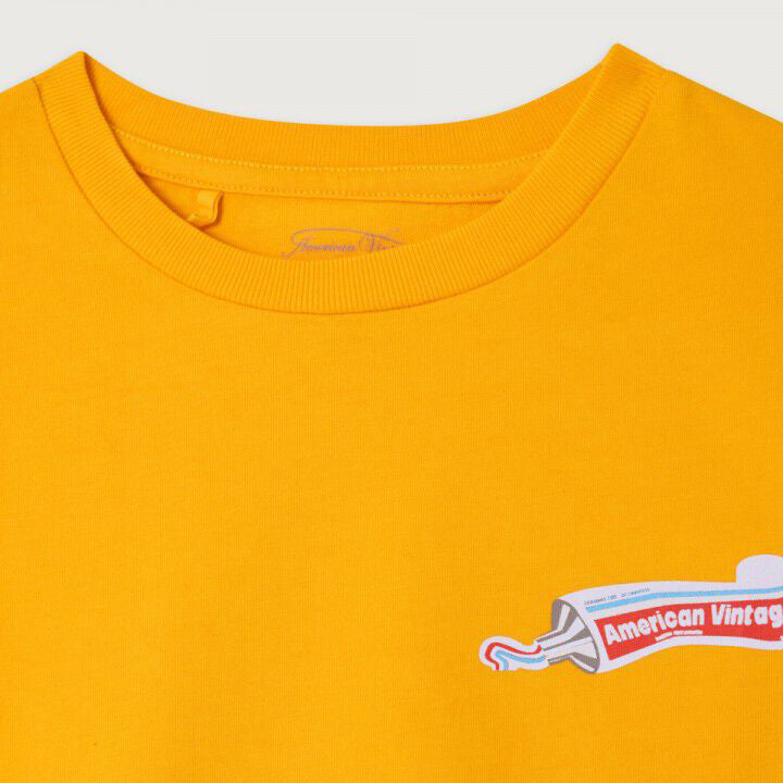 American Vintage-Kids T-Shirt Droit MC Col Rond Imprime Lumiere Vintage