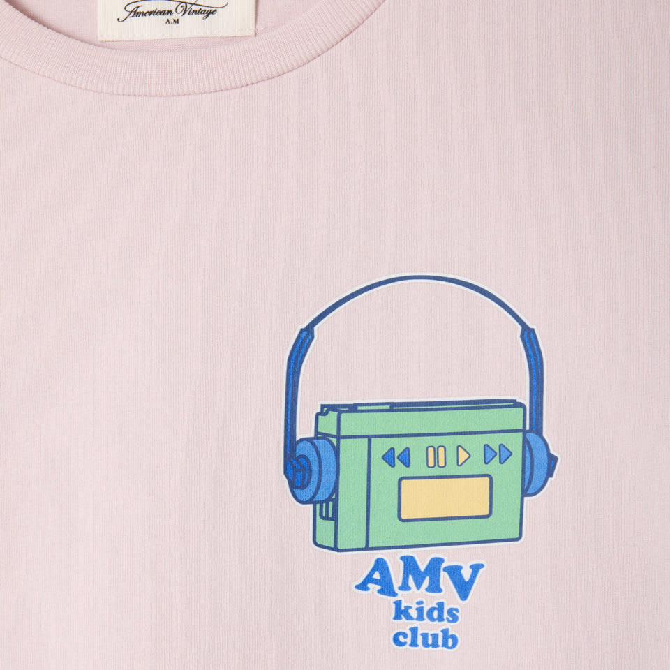 American Vintage-Short Sleeved Round Neck Straight Printed T-Shirt Gycline Vintage