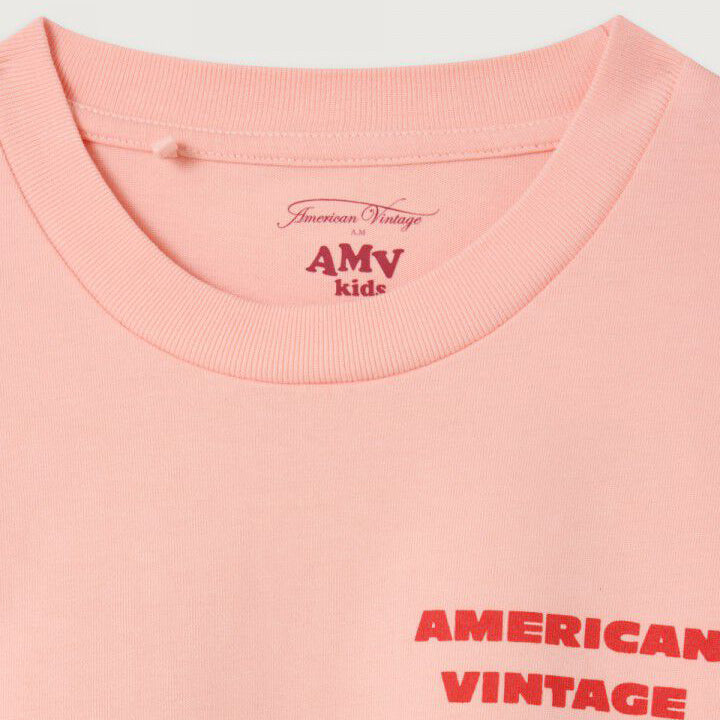American Vintage-Kids T-Shirt Droit ML Col Rond Imprime Sorbet Vintage