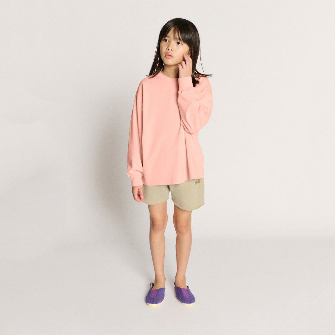 American Vintage-Kids T-Shirt Droit ML Col Rond Imprime Sorbet Vintage