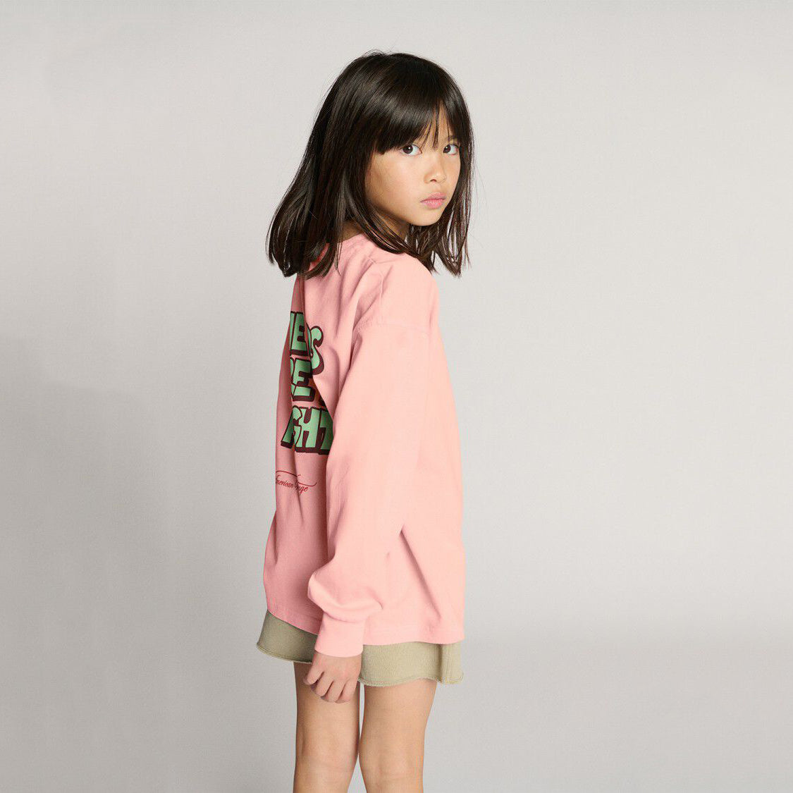 American Vintage-Kids T-Shirt Droit ML Col Rond Imprime Sorbet Vintage