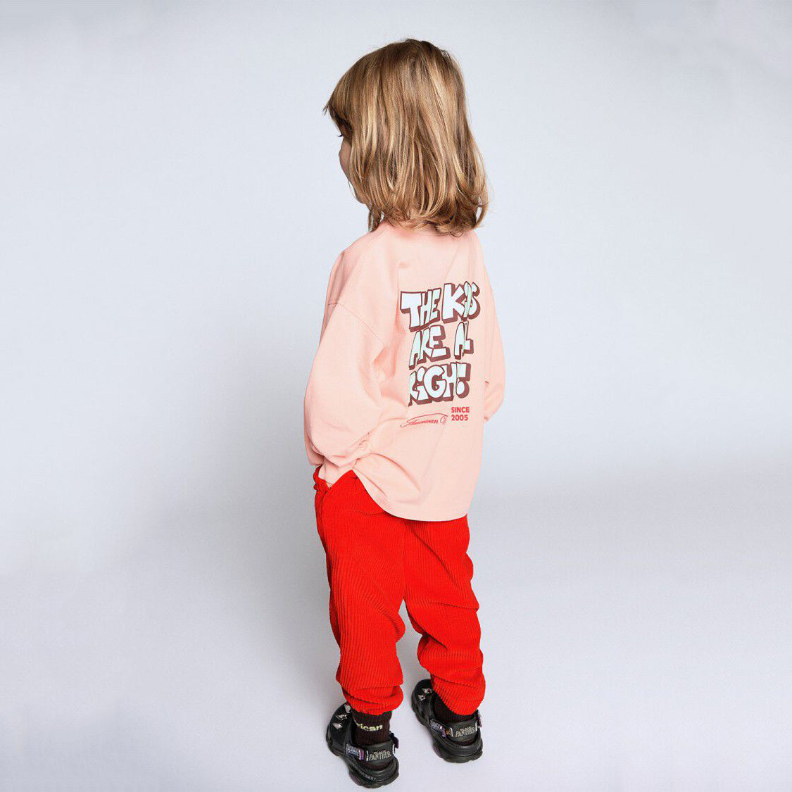American Vintage-Kids T-Shirt Droit ML Col Rond Imprime Sorbet Vintage
