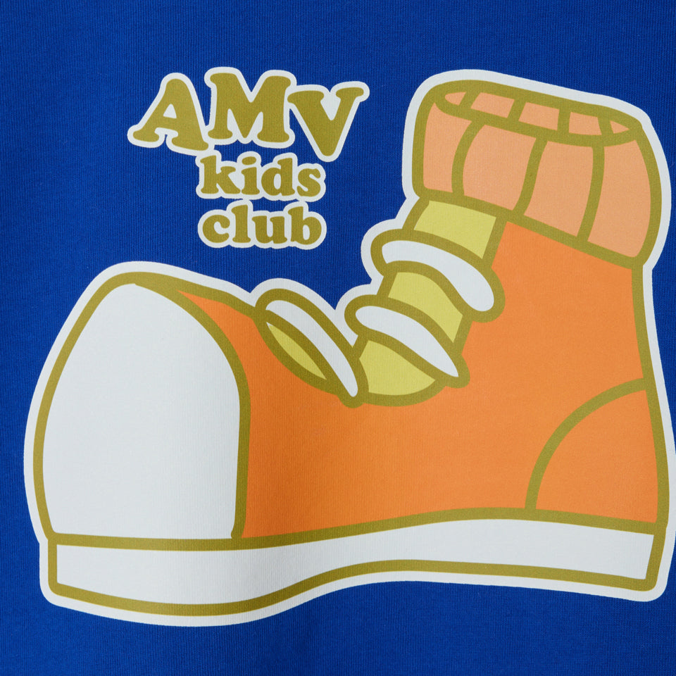 American Vintage-Long Sleeved Round Neck Straight Printed T-Shirt Indigo Vintage