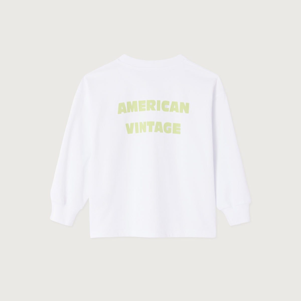 American Vintage-Kids T-Shirt Droit ML Col Rond Imprime Blanc