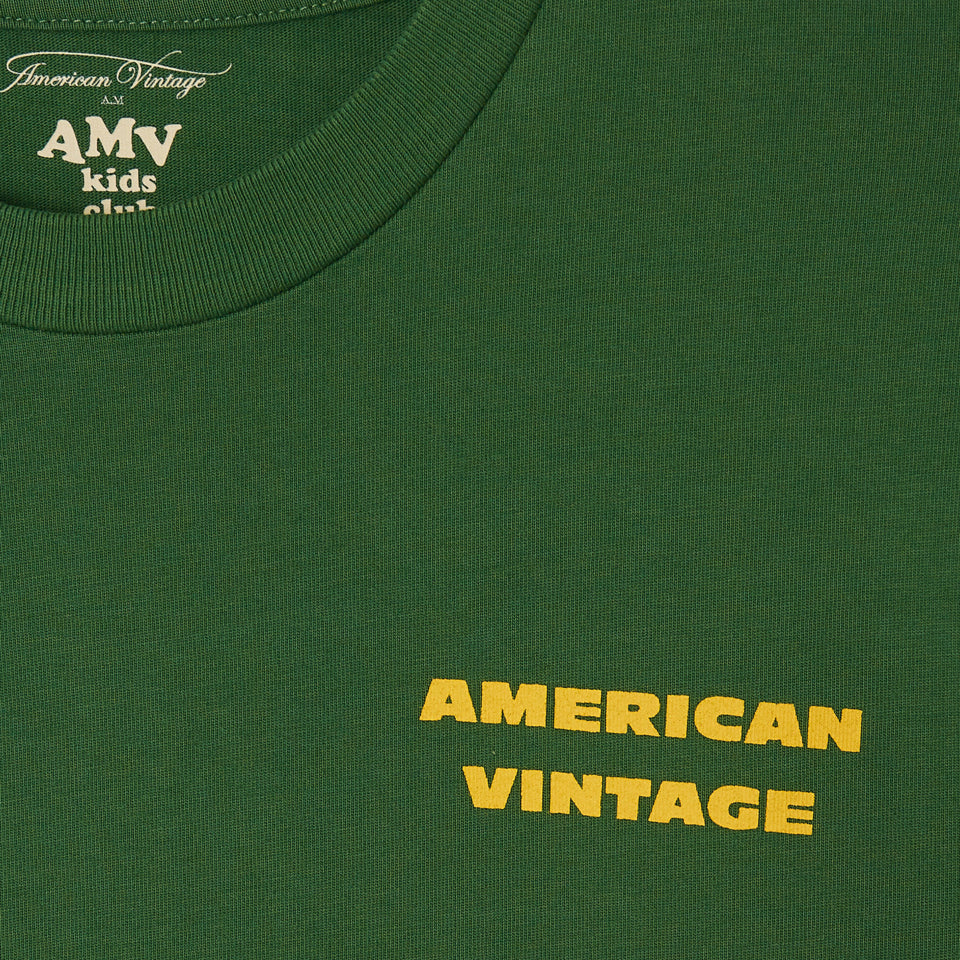 American Vintage-Kids T-Shirt Droit ML Col Rond Imprime Feuillage Vintage