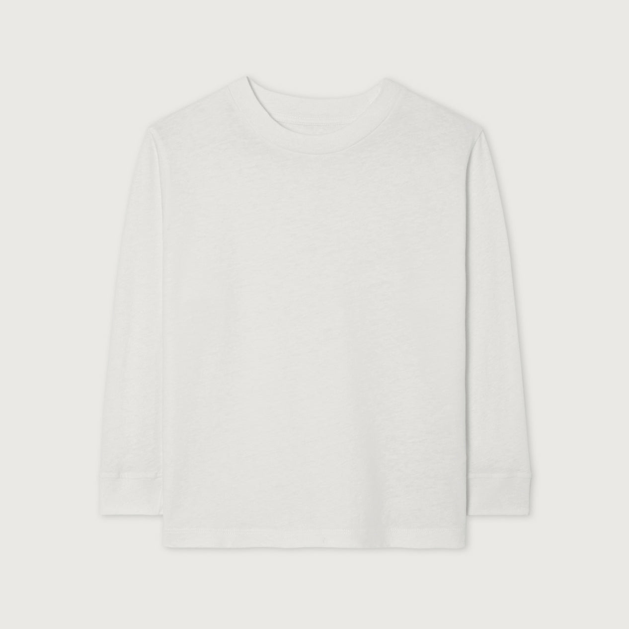 American Vintage-Long Sleeved Round Neck Straight T-Shirt Blanc