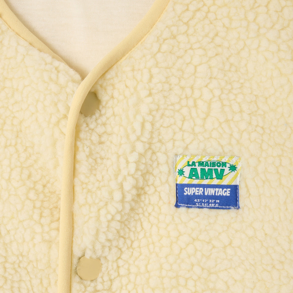 American Vintage-Sleeveless Loose Fit Jacket Ecru