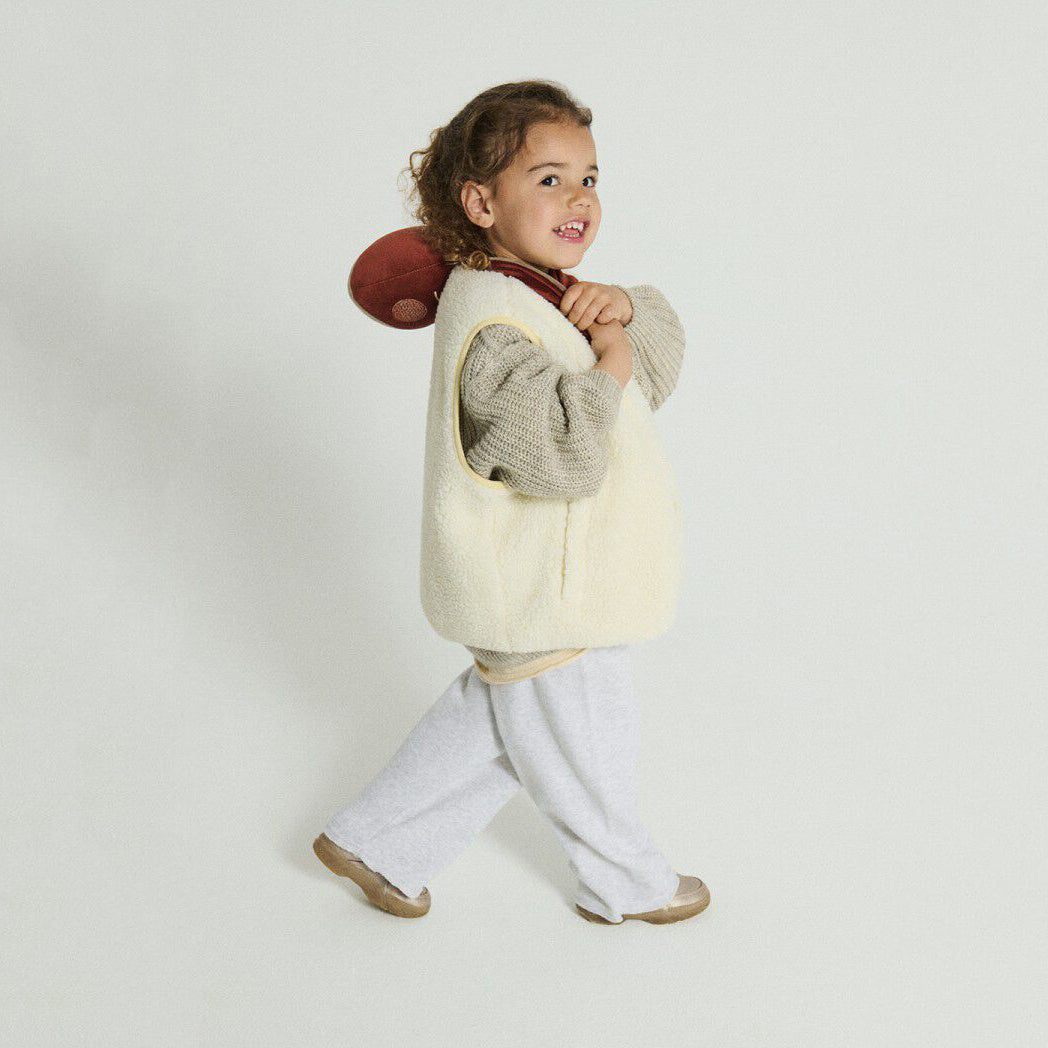 American Vintage-Sleeveless Loose Fit Jacket Ecru
