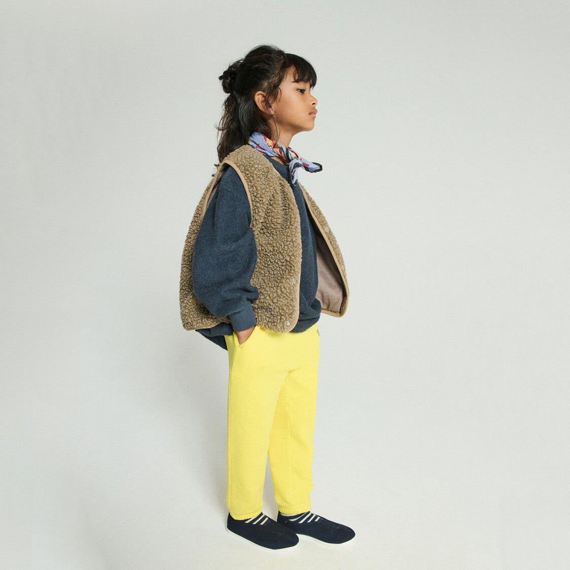 American Vintage-Sleeveless Loose Fit Jacket Muscade Chine