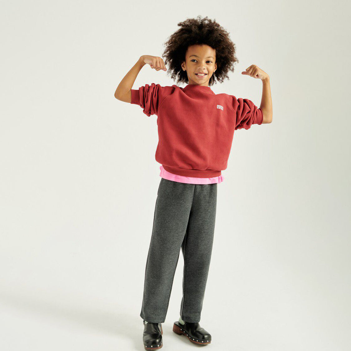 American Vintage-Kids Sweat ML Col Rond Cerise Vintage