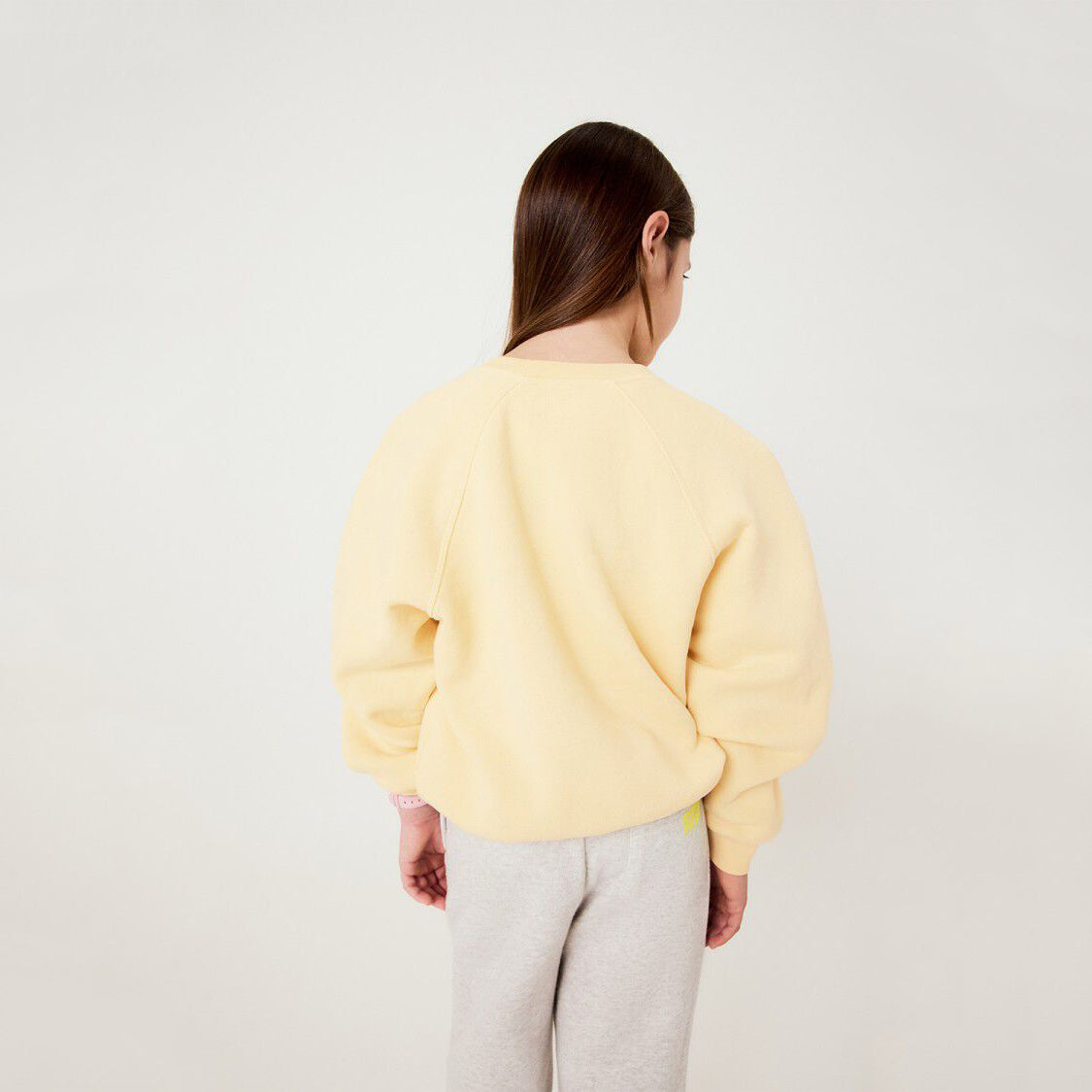 American Vintage-Kids Sweat ML Col Rond Vanille Vintage
