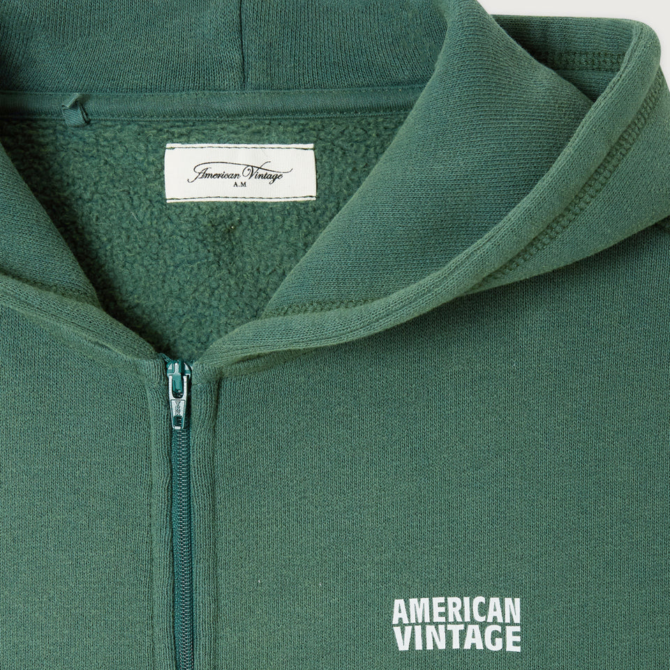 American Vintage-Kids Sweat Zippe ML Capuche Cedre Vintage
