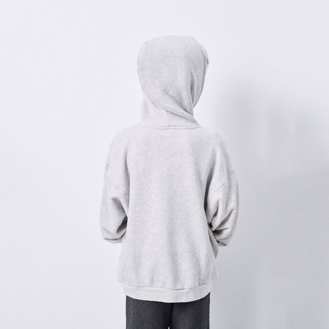 American Vintage-Long Sleeved Hooded Sweatshirt Polaire Chine