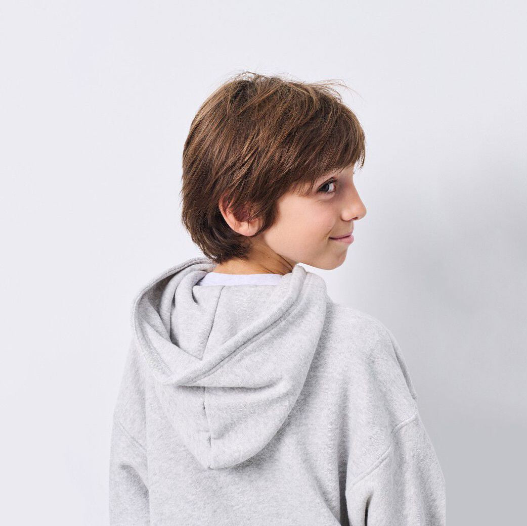 American Vintage-Long Sleeved Hooded Sweatshirt Polaire Chine