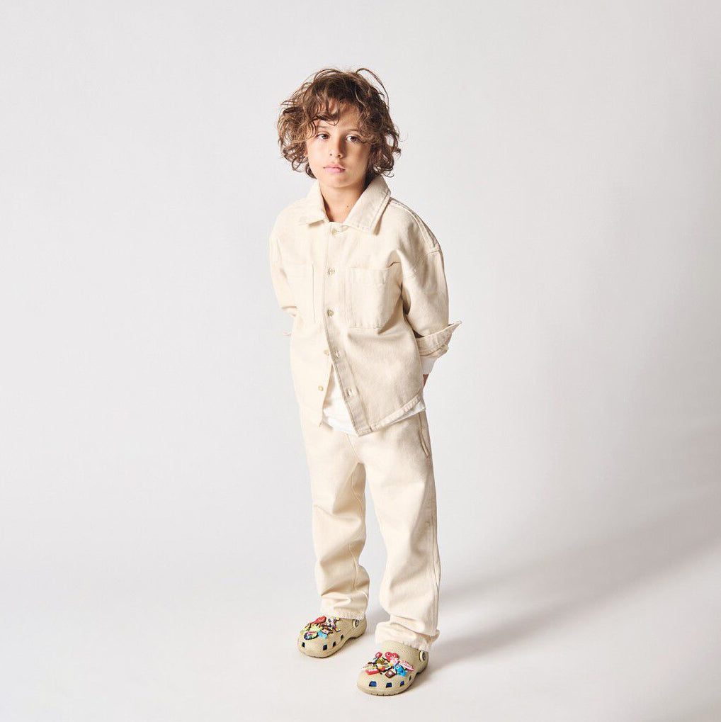 American Vintage-Kids Chemise Droite ML Ecru