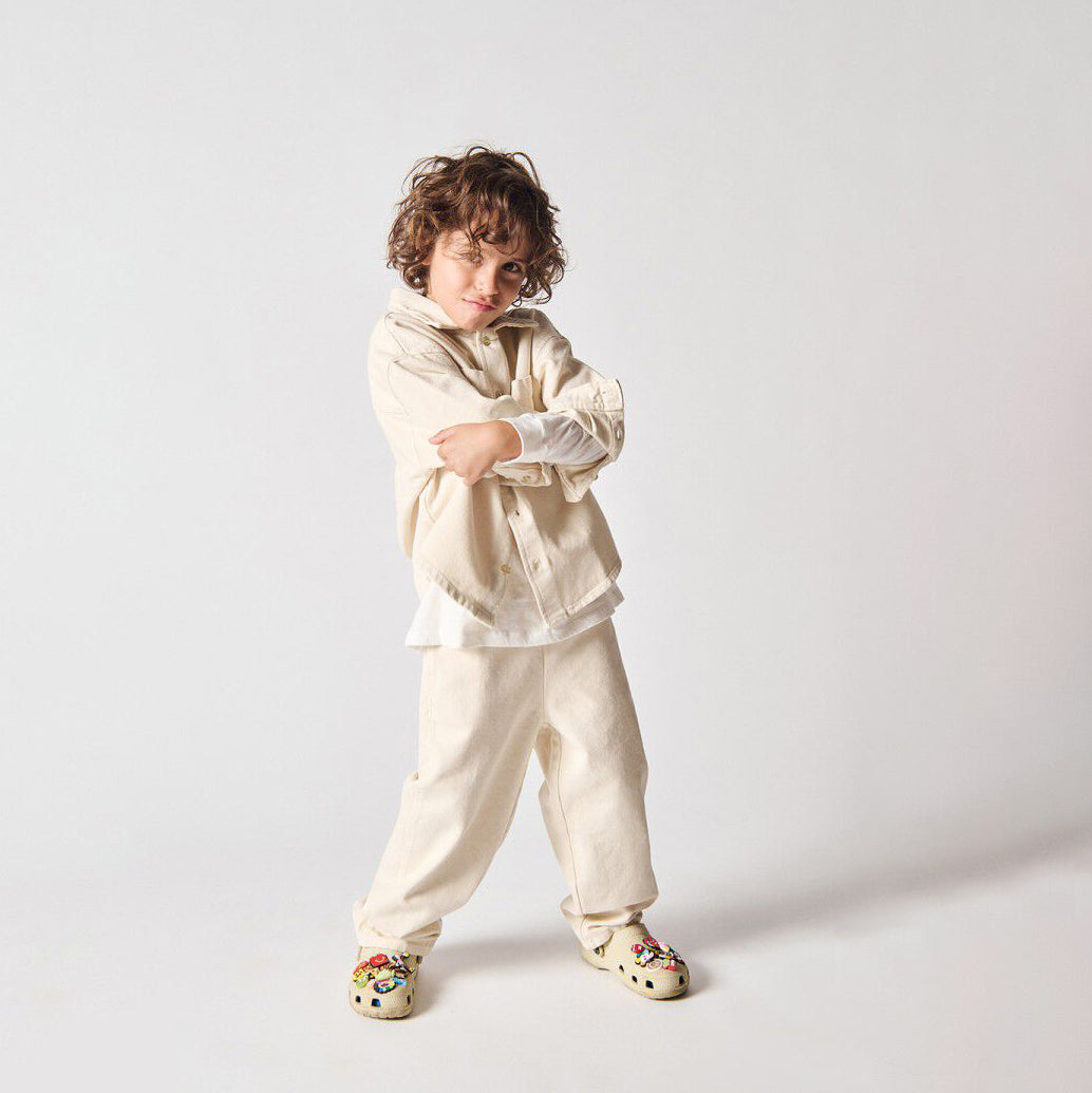 American Vintage-Kids Chemise Droite ML Ecru