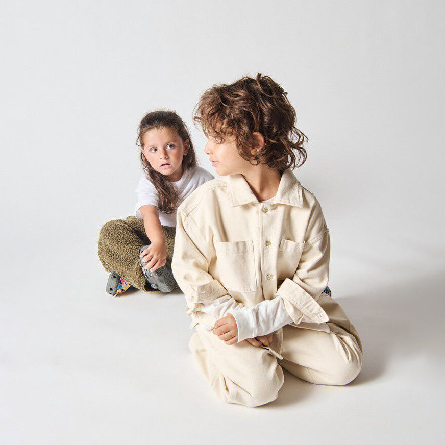 American Vintage-Kids Chemise Droite ML Ecru