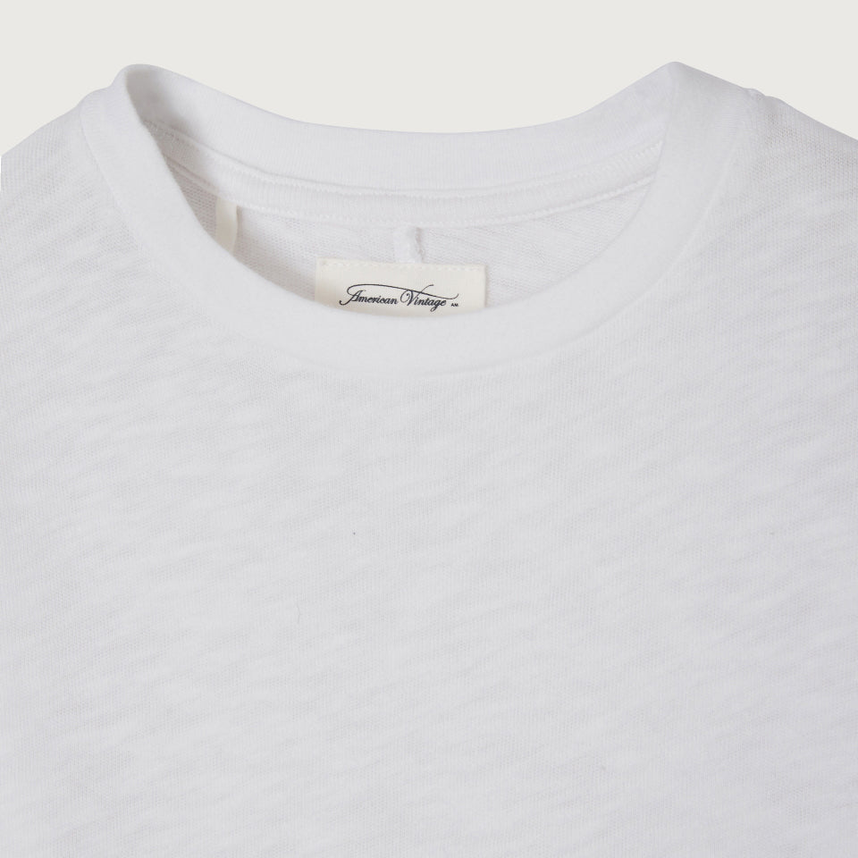American Vintage-Short Sleeved Round Neck T-Shirt Blanc