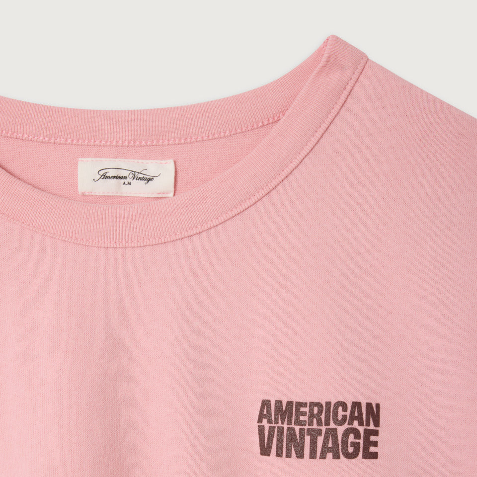 American Vintage-Round Neck Loose Fit T-Shirt Smoothie