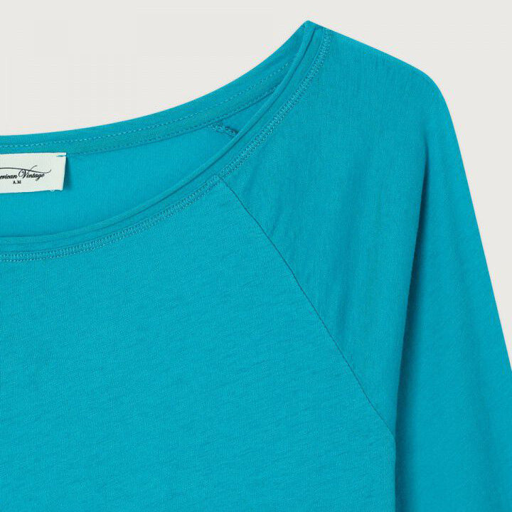 American Vintage-Women T-Shirt Ajuste ML Col Bateau Laloom Emeraude