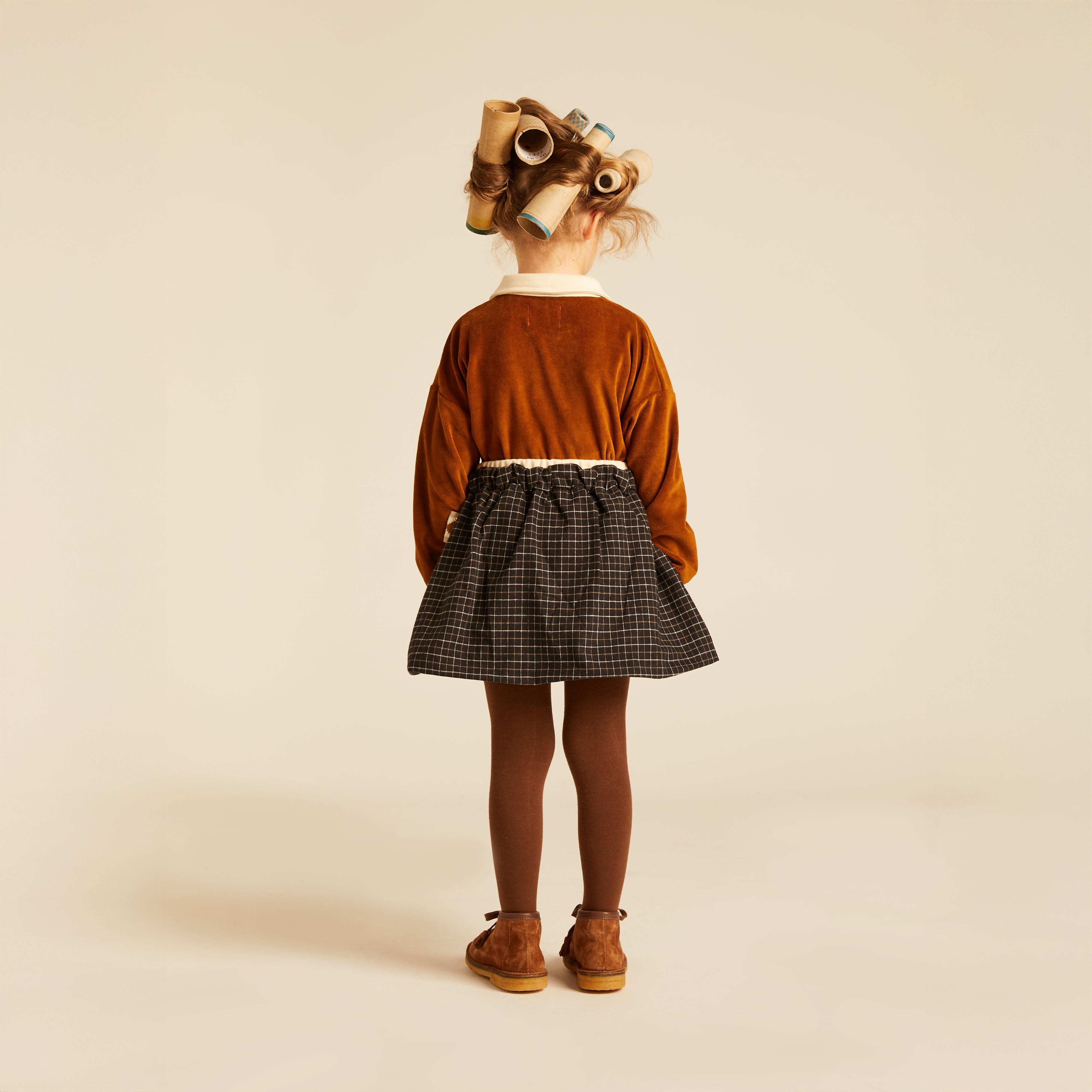 Morning Mess Therapy-Franz Polo Sweatshirt Straight Fit Caramel Velvet