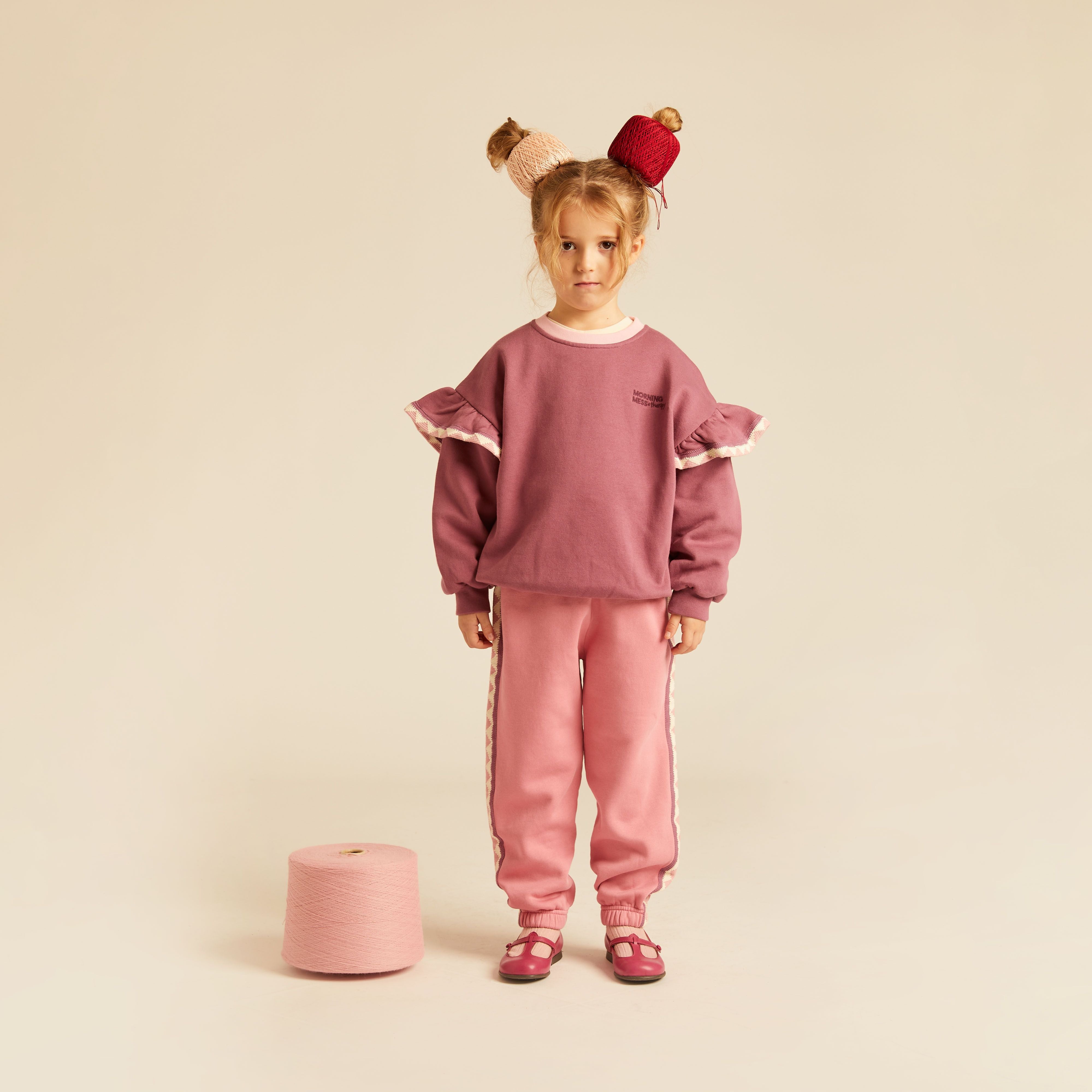 Morning Mess Therapy-Girls Poppy Sweatshirt Balloon Relaxed Fit Mauve