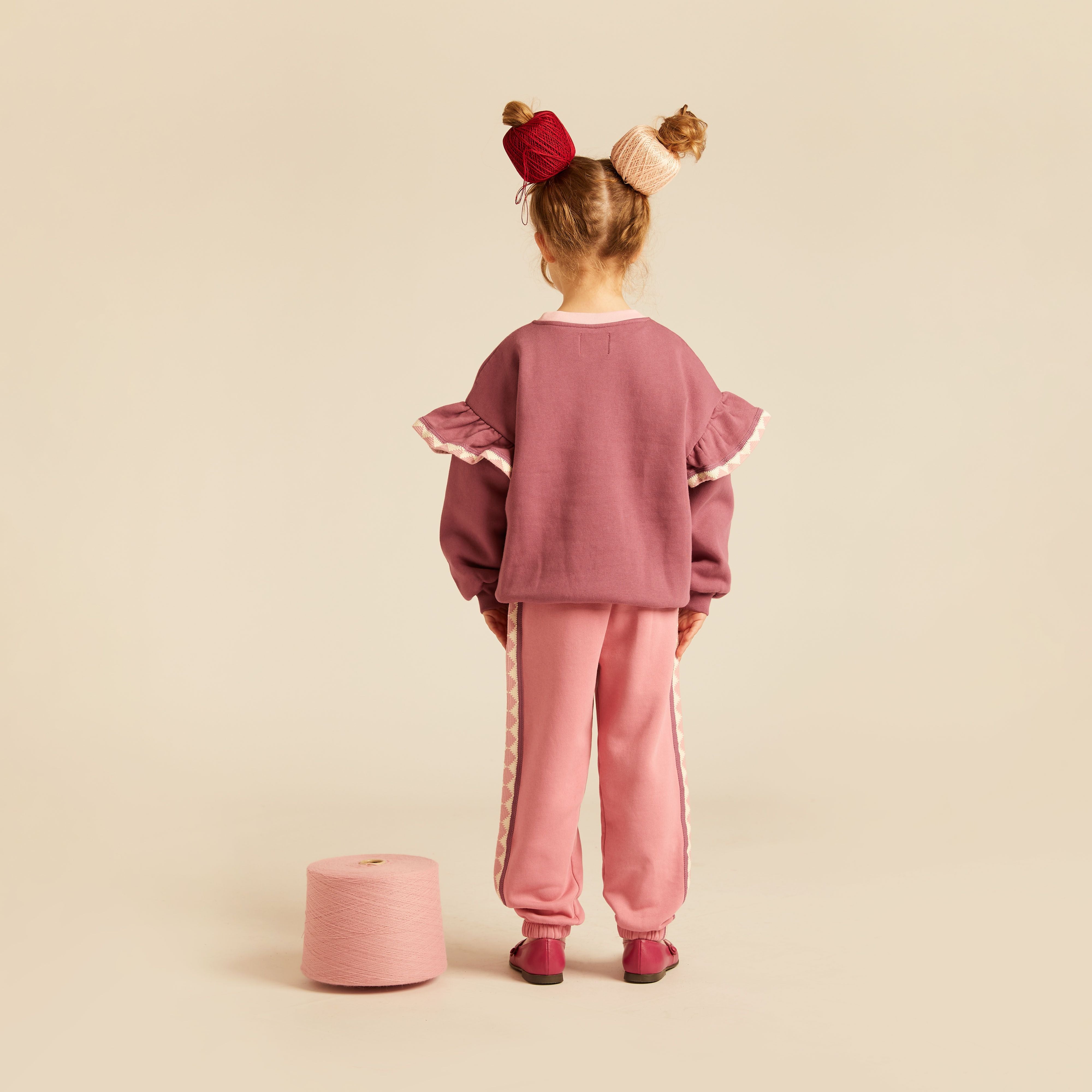 Morning Mess Therapy-Girls Poppy Sweatshirt Balloon Relaxed Fit Mauve